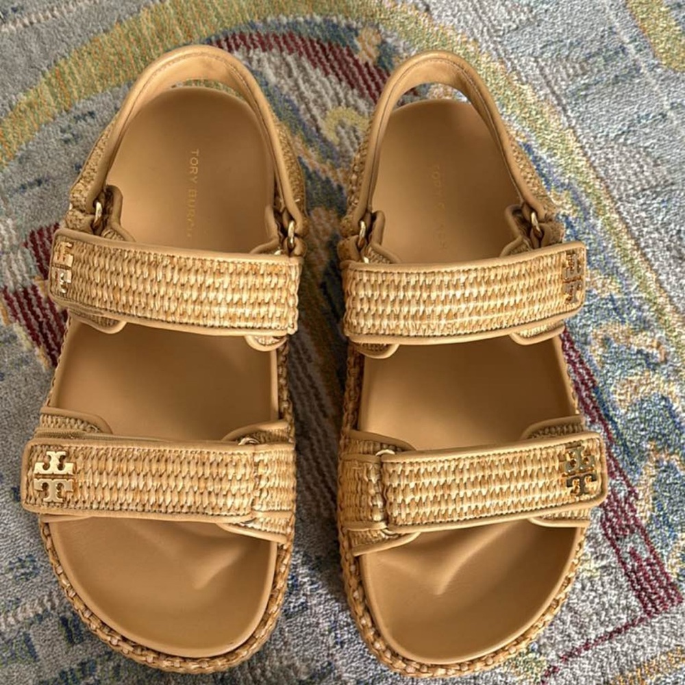 Tory Burch Kira Sport Sandal Raffia size 7